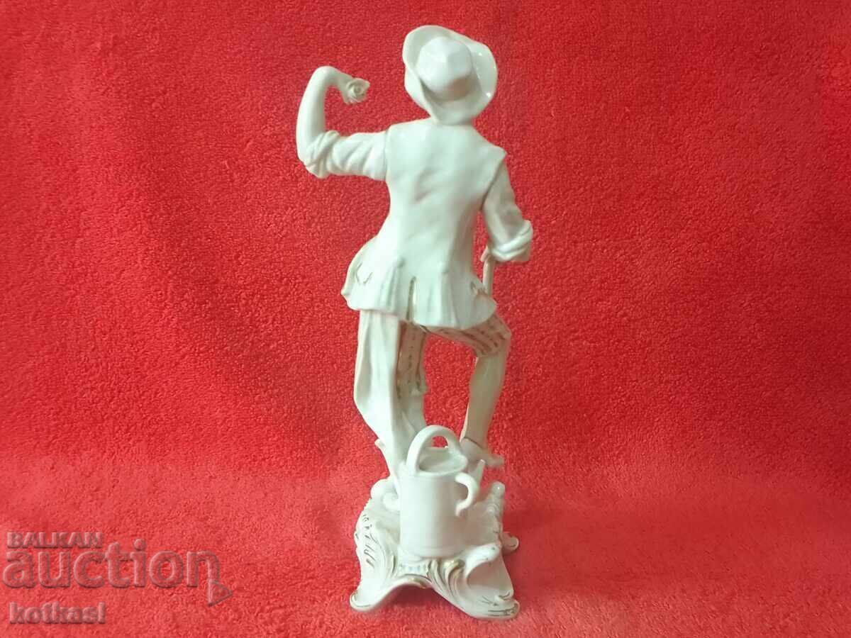 Old porcelain figure Male gardener Florist Capadimonte - 5 Old porcelain figure Male gardener Florist Capadimonte - 5