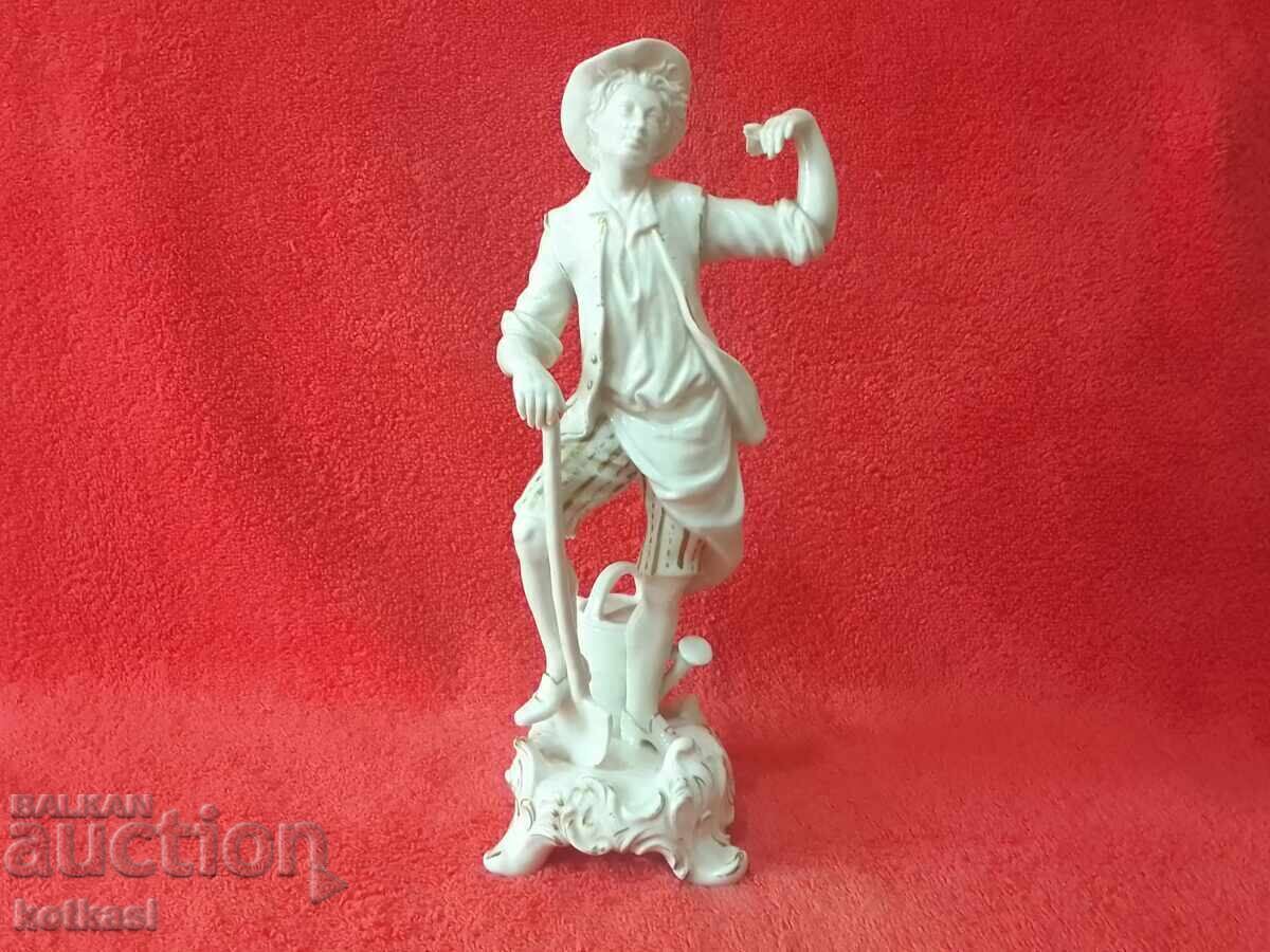 Old porcelain figure Male gardener Florist Capadimonte Old porcelain figure Male gardener Florist Capadimonte
