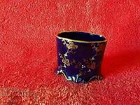 Old porcelain vase stand Alka Kobalt handmade