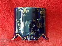 Suport de vază vechi din porțelan Alka Kobalt realizat manual