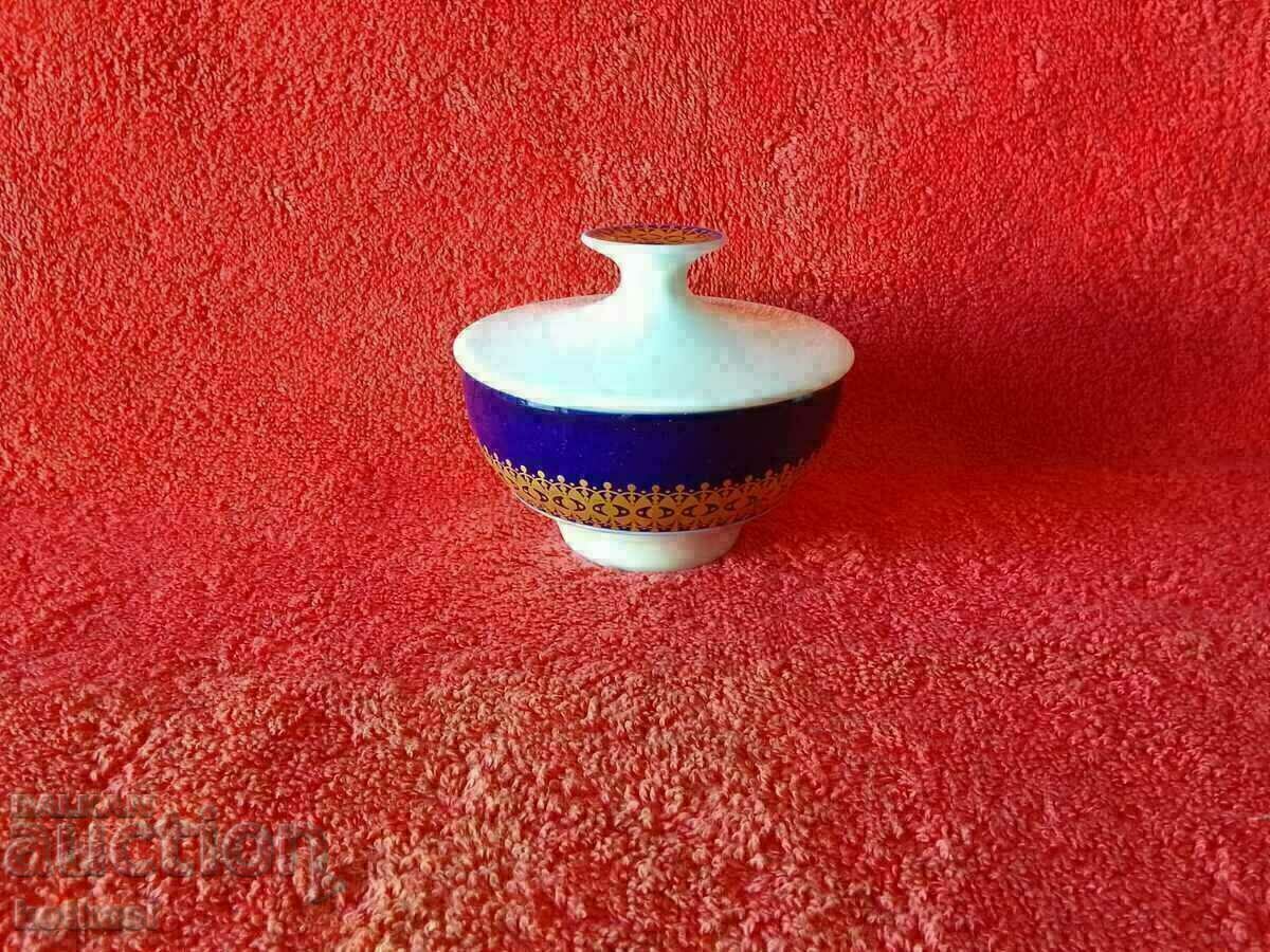 Old Porcelain Thomas Cobalt Gilt Sugar Bowl