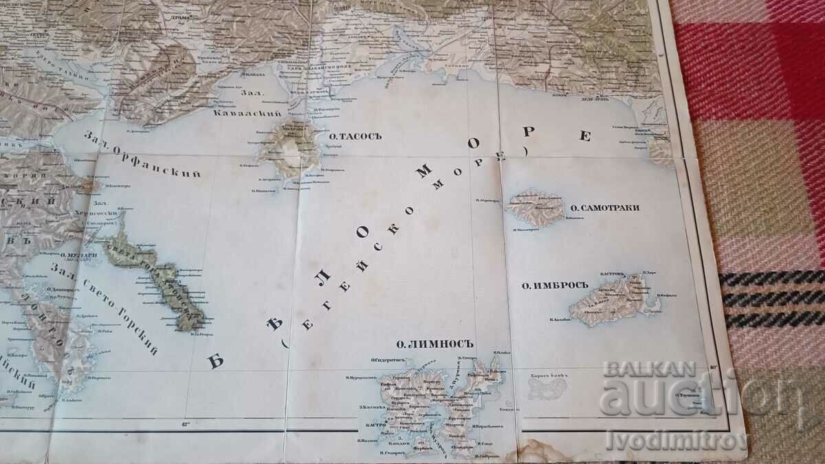 Military map of cloth Seru, Drama, Kavala, Dedeagach - 5 Military map of cloth Seru, Drama, Kavala, Dedeagach - 5