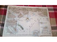 Military map of cloth Seru, Drama, Kavala, Dedeagach