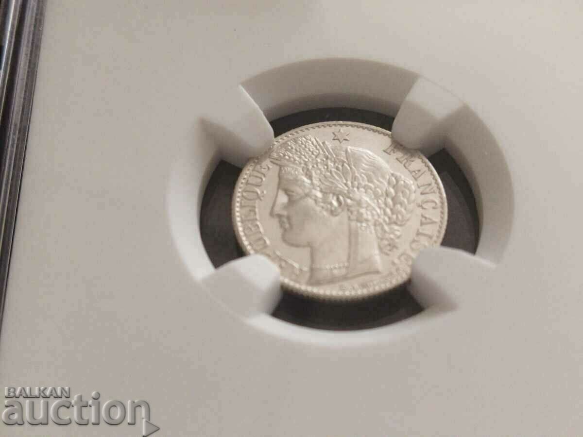 Delivery of France coin 50 centimes 1894. certified NGC AU