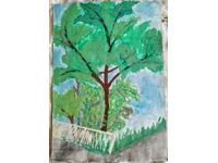 Παλιά ακουαρέλα, ξύλο