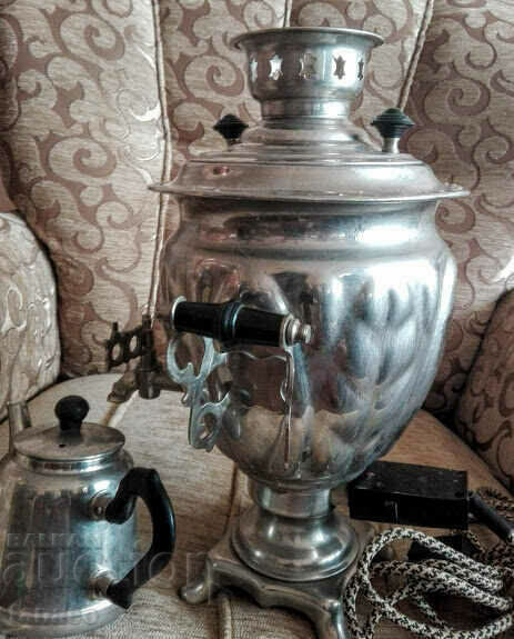 Old Russian Tula samovar, set with kettle, USSR(9.1) - 7 Old Russian Tula samovar, set with kettle, USSR(9.1) - 7