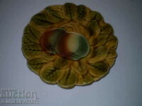French majolica pear wall plate
