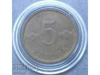FINLAND- 5 pennies-1971.