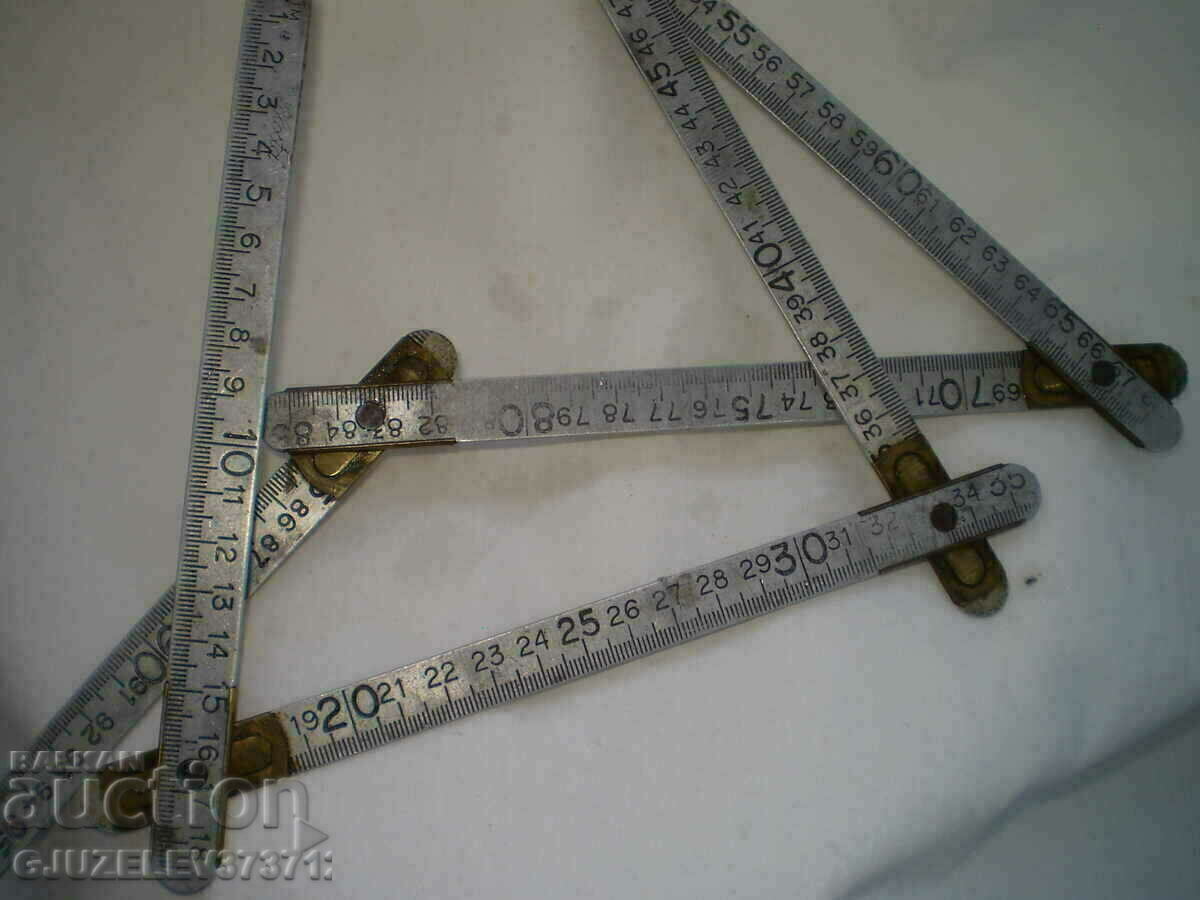 Auction Retro folding centimeter metal brass marked Auction Retro folding centimeter metal brass marked