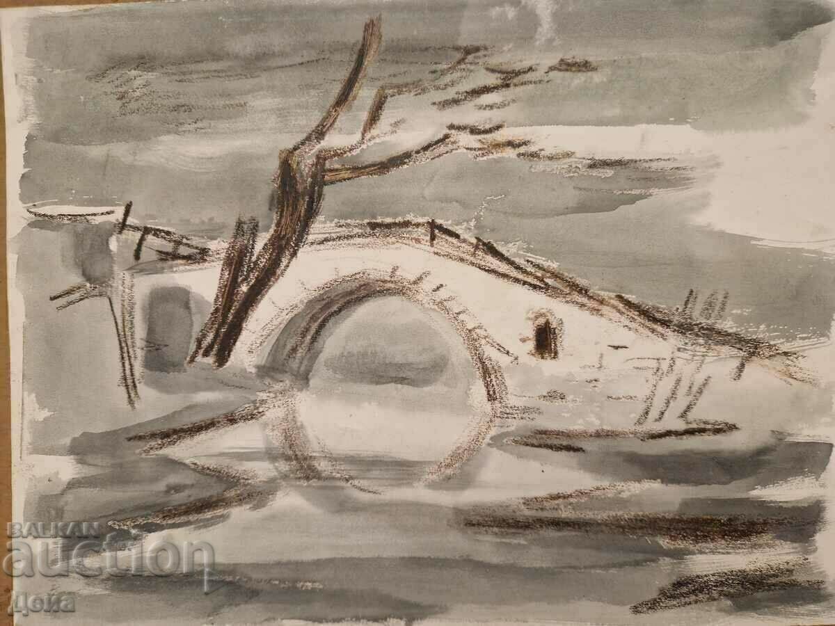 Δημοπρασία Παλιά κύρια ακουαρέλα Δημοπρασία Παλιά κύρια ακουαρέλα