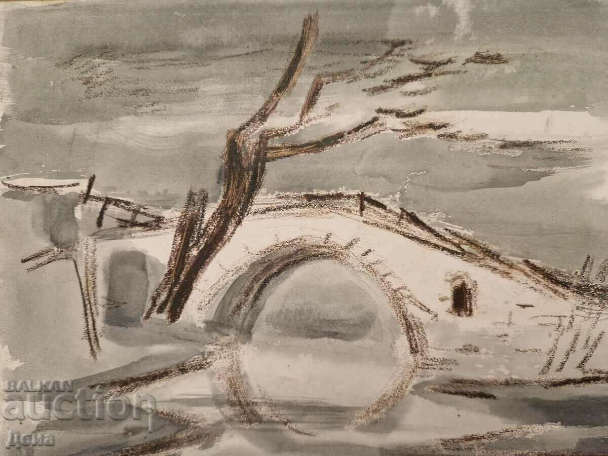 Παράδοση Παλιά κύρια ακουαρέλα Παράδοση Παλιά κύρια ακουαρέλα