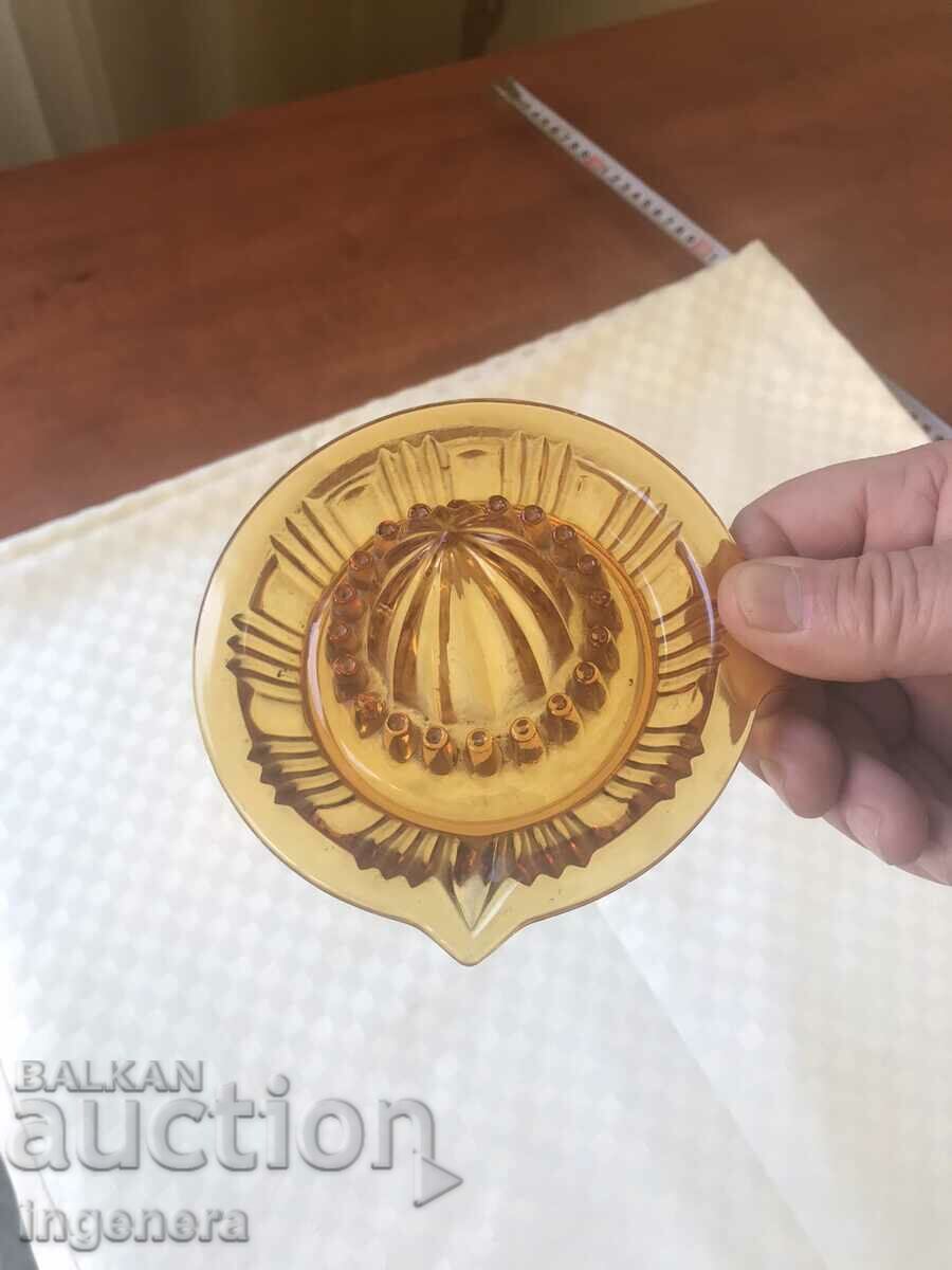 Auction CITRUS JUICER THICK EMBOSSED COLORED GLASS Auction CITRUS JUICER THICK EMBOSSED COLORED GLASS