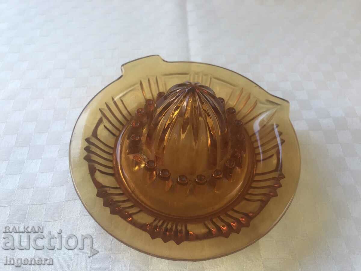 CITRUS JUICER THICK EMBOSSED COLORED GLASS - 5 CITRUS JUICER THICK EMBOSSED COLORED GLASS - 5