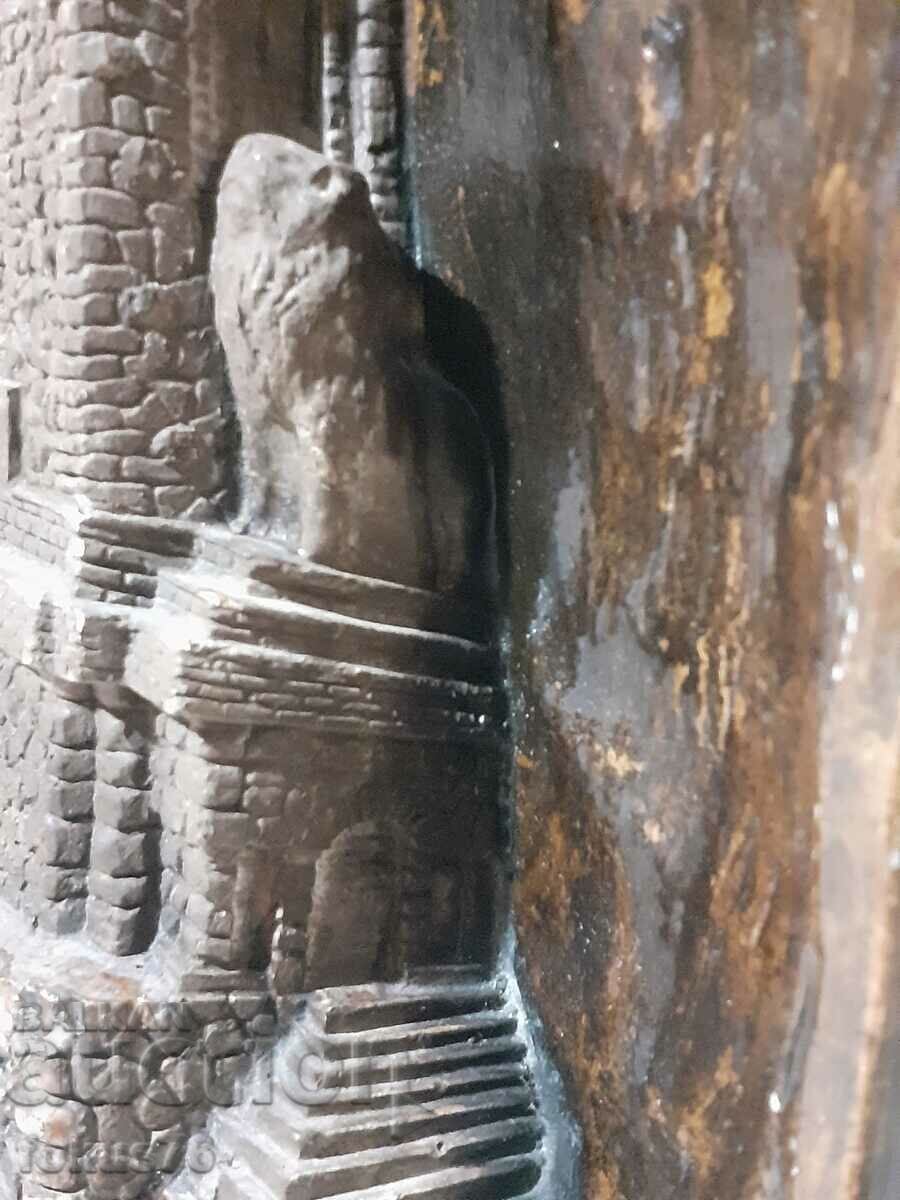 Auction Shipka - embossed gypsum panel, author's work, 1979. Auction Shipka - embossed gypsum panel, author's work, 1979.