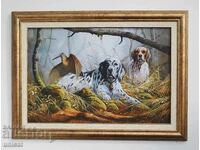 Hunting dogs - setters with snipe, picture for hunters