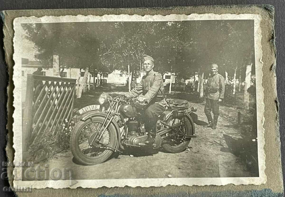 4169 Kingdom of Bulgaria soldier on motorcycle Ardie 40s of the USSR