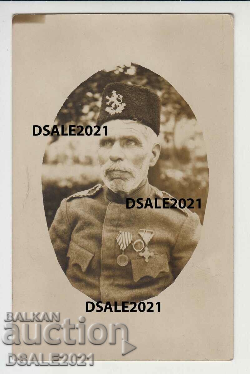 България снимка 1920те опълченец, униформа, ордени /18704