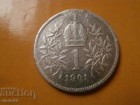 Monedă de argint 1 coroană / coroană 1901