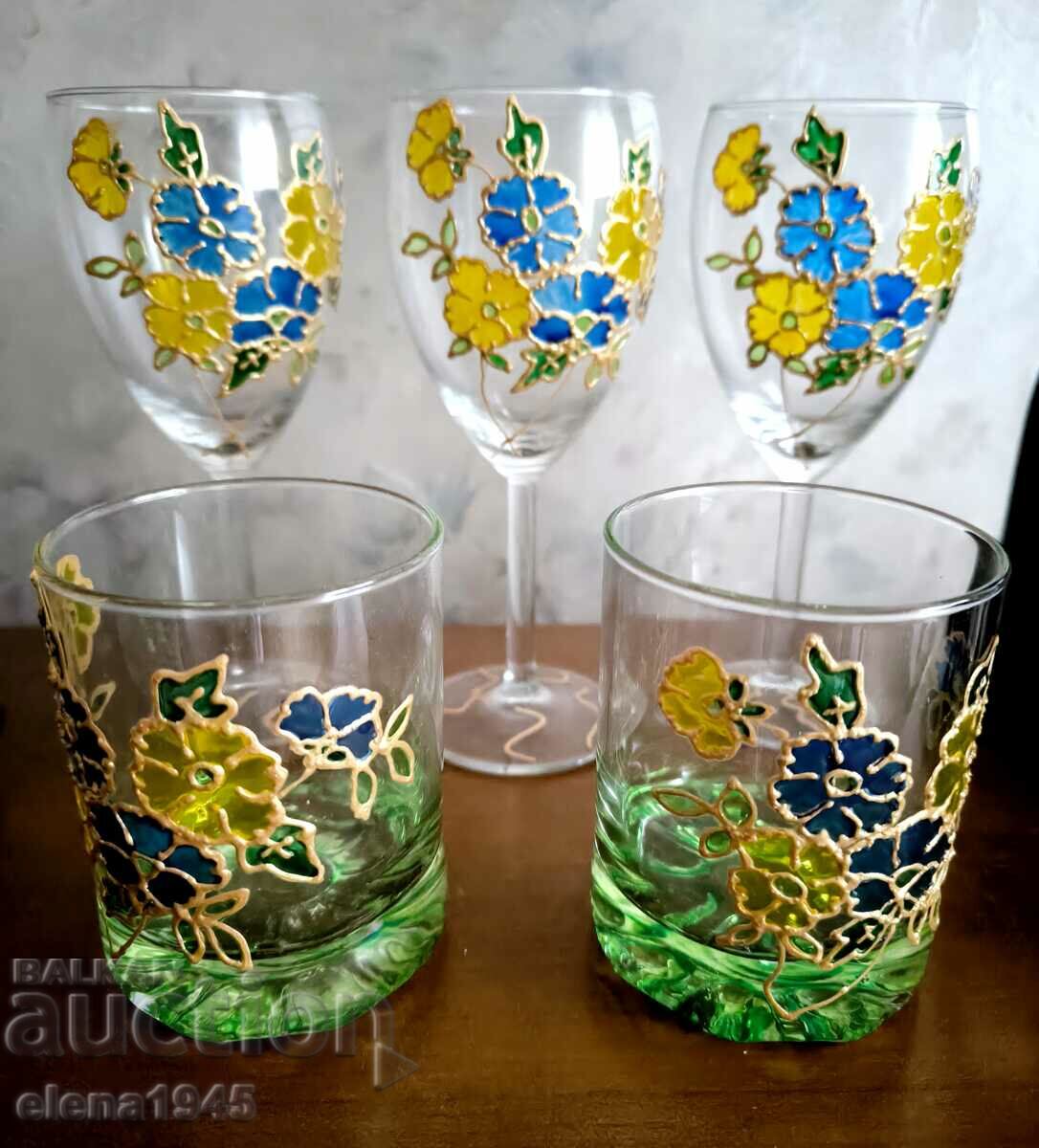 A collection of hand painted mugs - 5