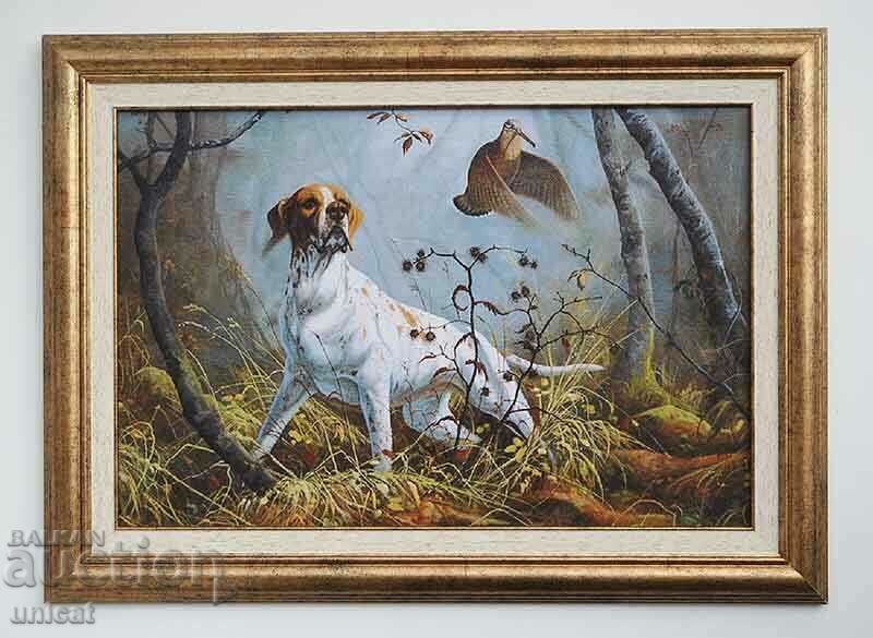 Pointer with snipe, picture for hunters.