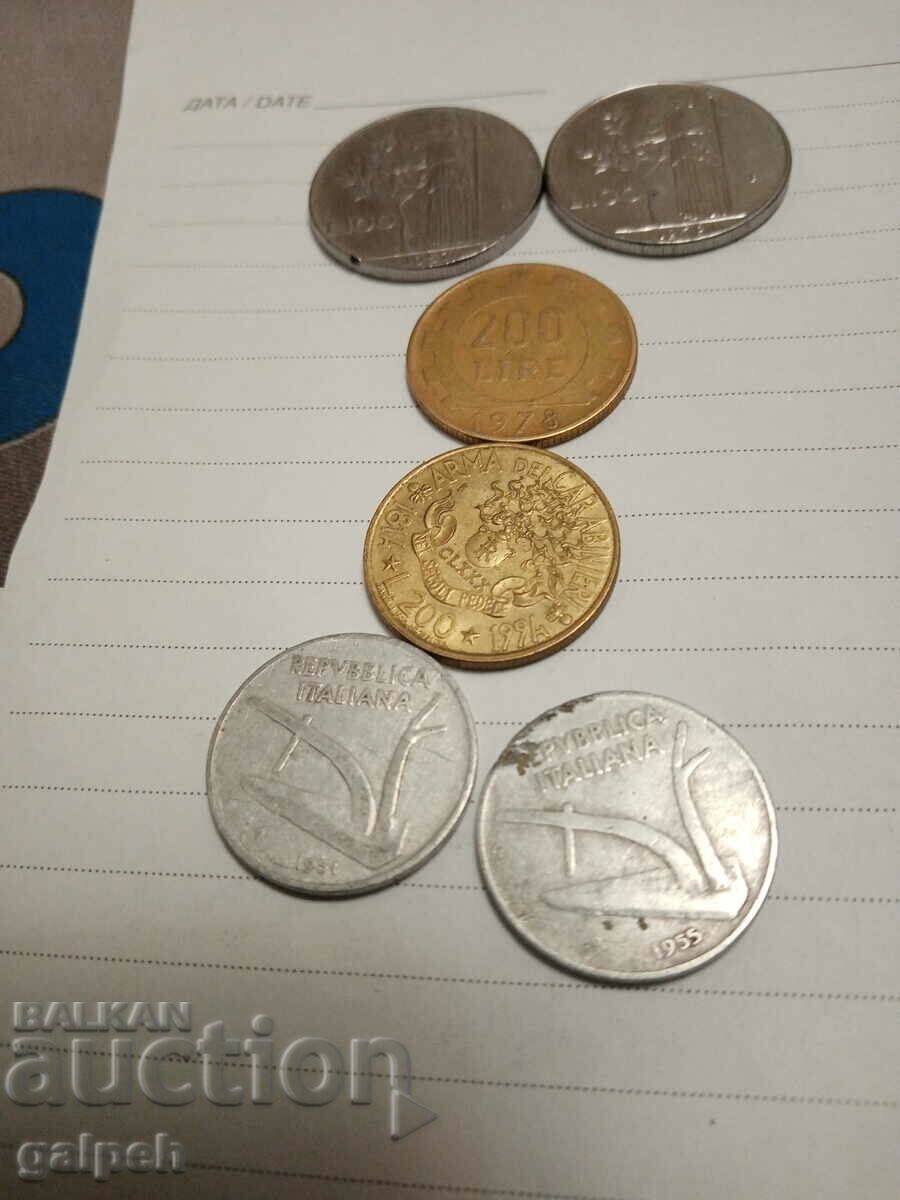 Auction LOT OF COINS - ITALY - 10,100,200 LIRA - BGN 2.5 Auction LOT OF COINS - ITALY - 10,100,200 LIRA - BGN 2.5