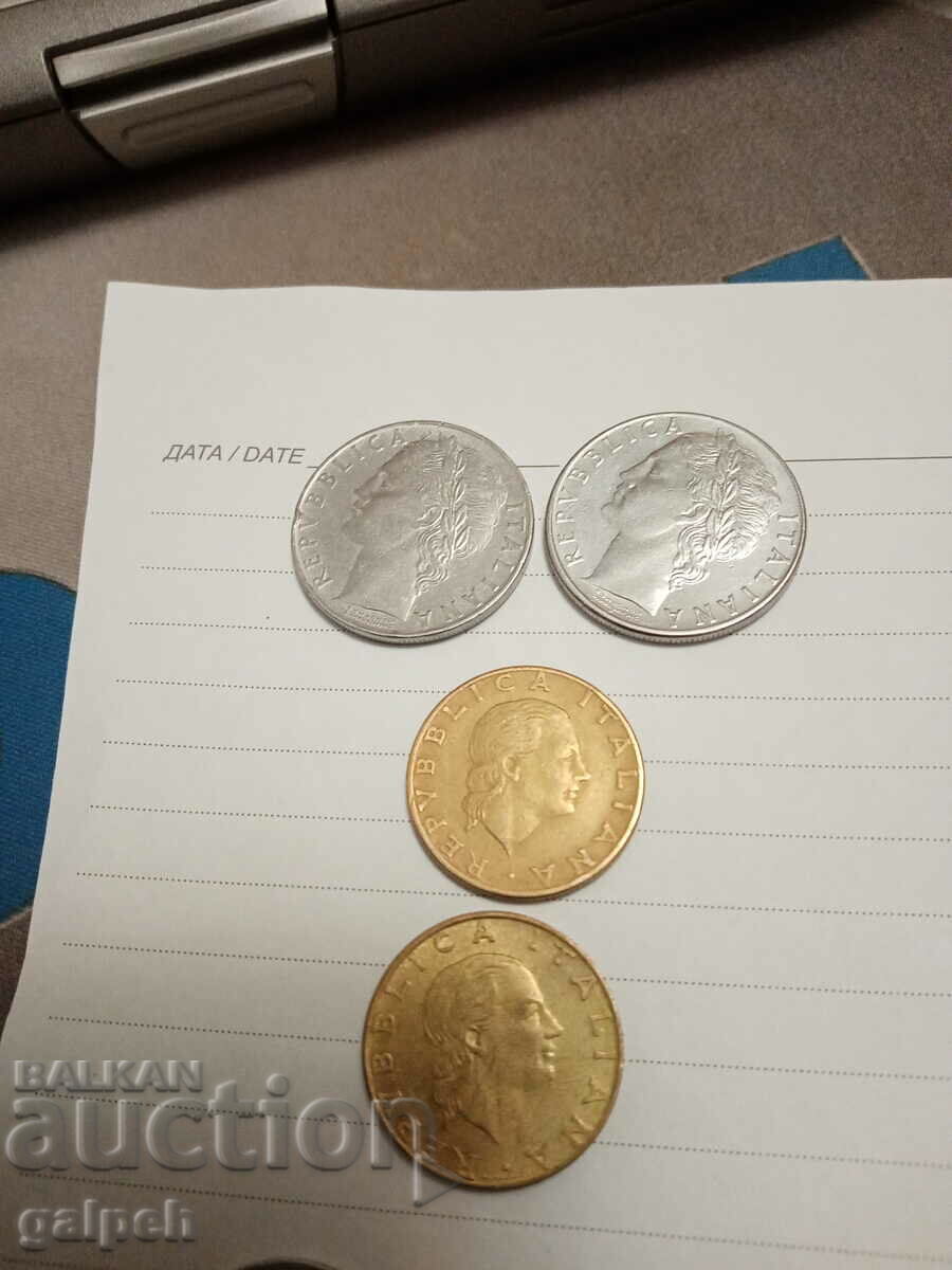 LOT OF COINS - ITALY - 10,100,200 LIRA - BGN 2.5 - 5 LOT OF COINS - ITALY - 10,100,200 LIRA - BGN 2.5 - 5