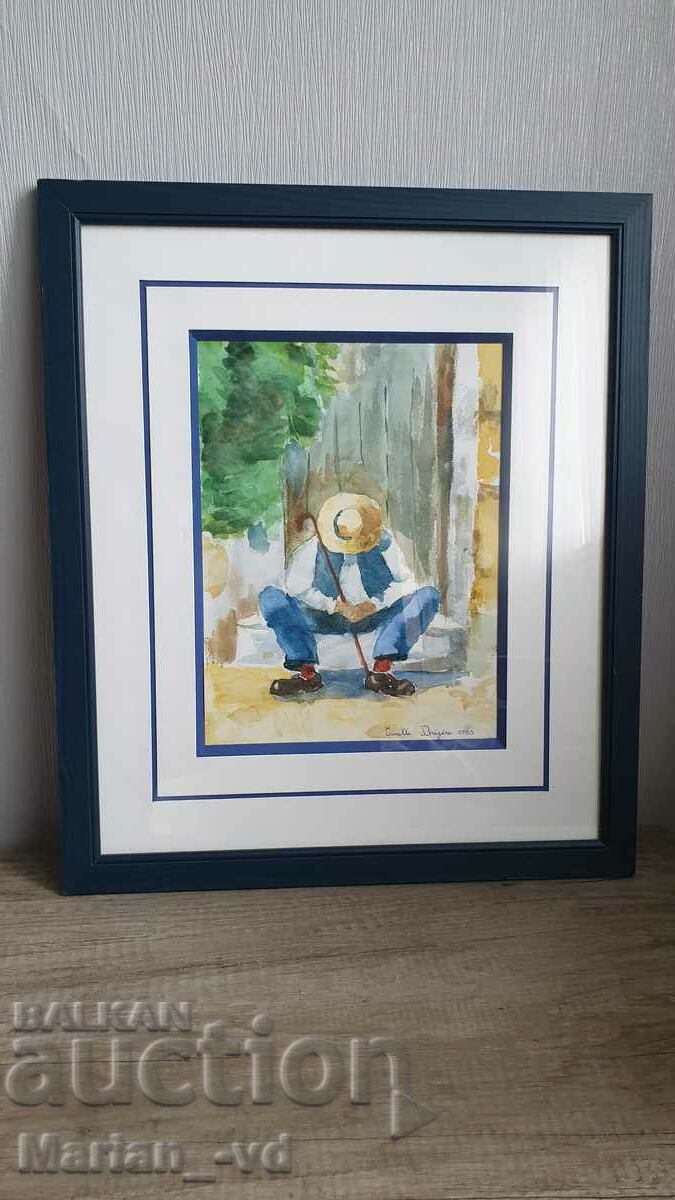 Watercolor painting by a French artist, signed with price 120.00 BGN | € 61.36