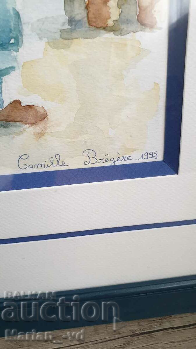 Παράδοση Πίνακας ακουαρέλας Γάλλου καλλιτέχνη, υπογεγραμμένος Παράδοση Πίνακας ακουαρέλας Γάλλου καλλιτέχνη, υπογεγραμμένος