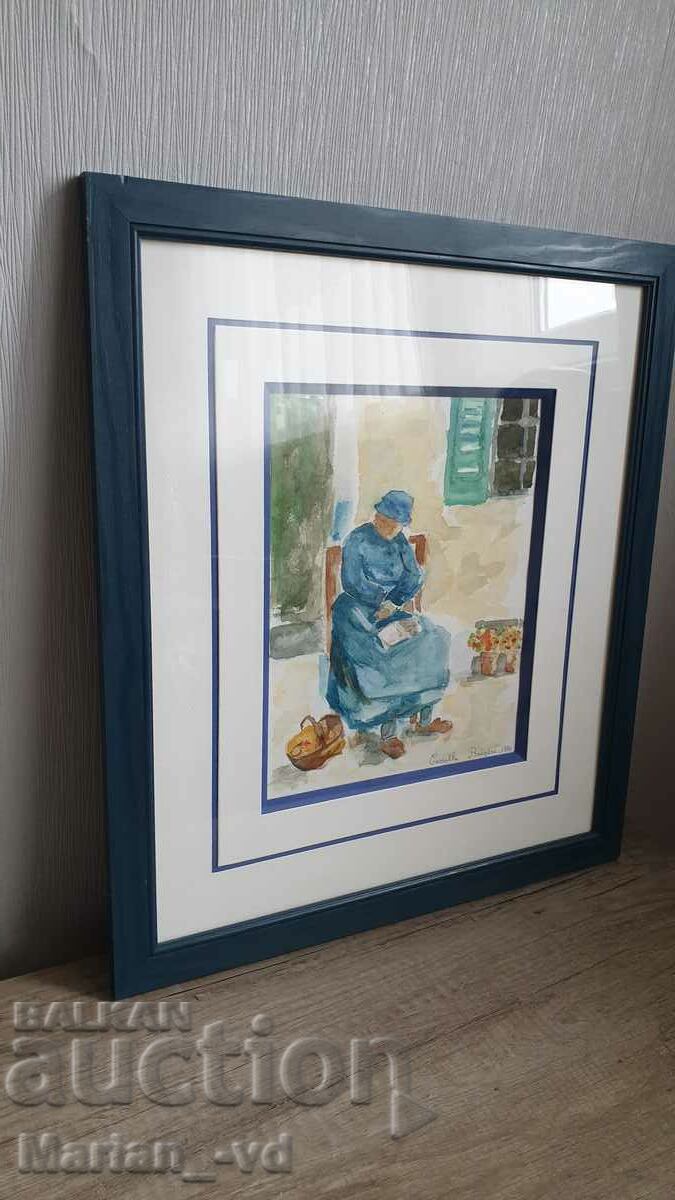 Πίνακας ακουαρέλας Γάλλου καλλιτέχνη, υπογεγραμμένος - 5 Πίνακας ακουαρέλας Γάλλου καλλιτέχνη, υπογεγραμμένος - 5