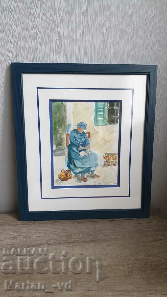 Watercolor painting by a French artist, signed