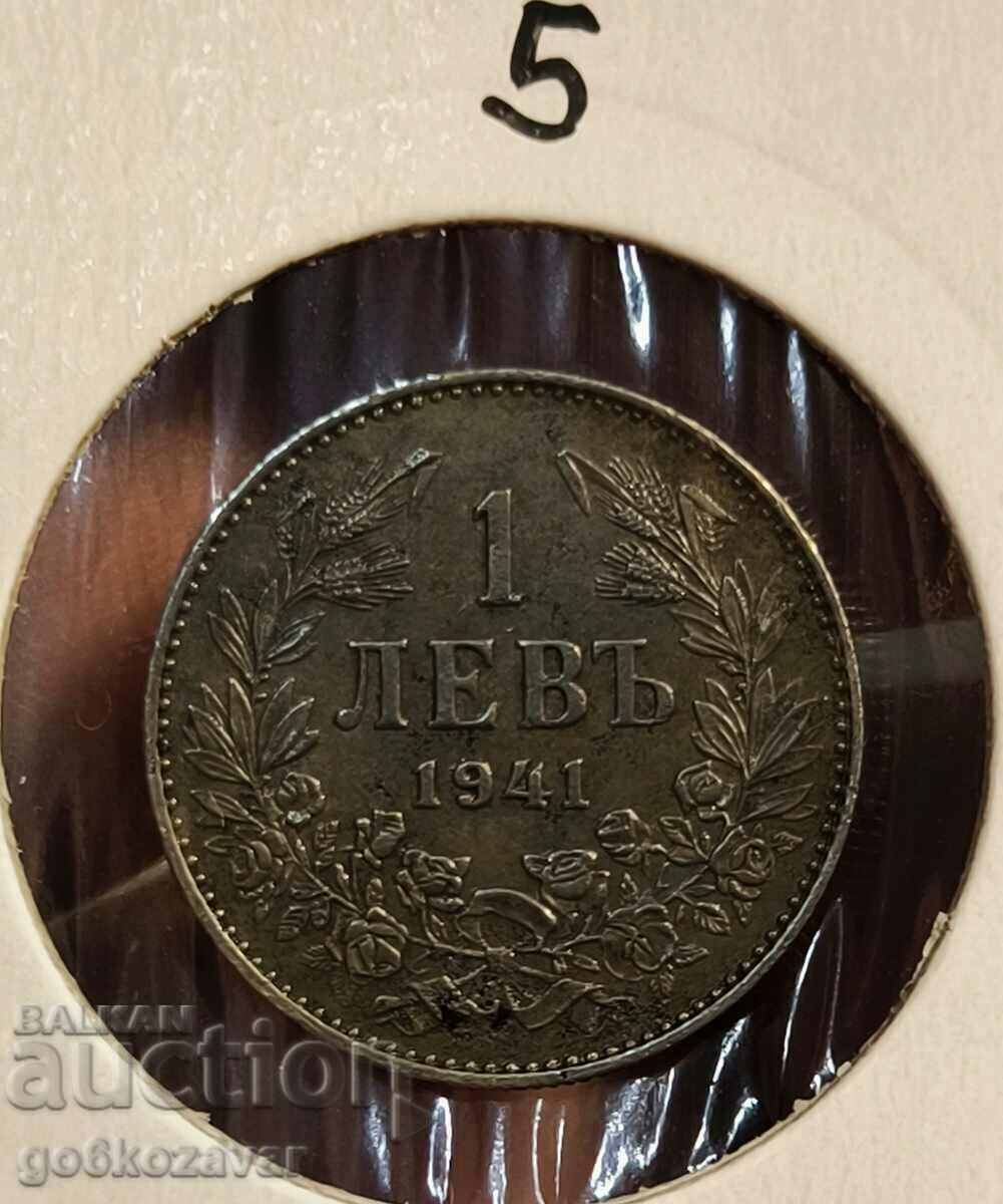 България 1 лев 1941г желязо ! Топ монета ! Рядка !