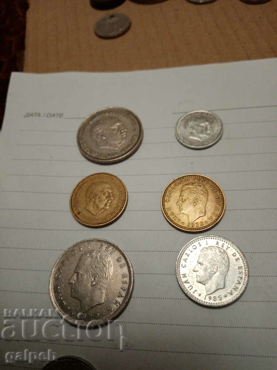 LOT OF COINS - SPAIN - 10 PCS. - BGN 2 with price 2.00 BGN | € 1.02