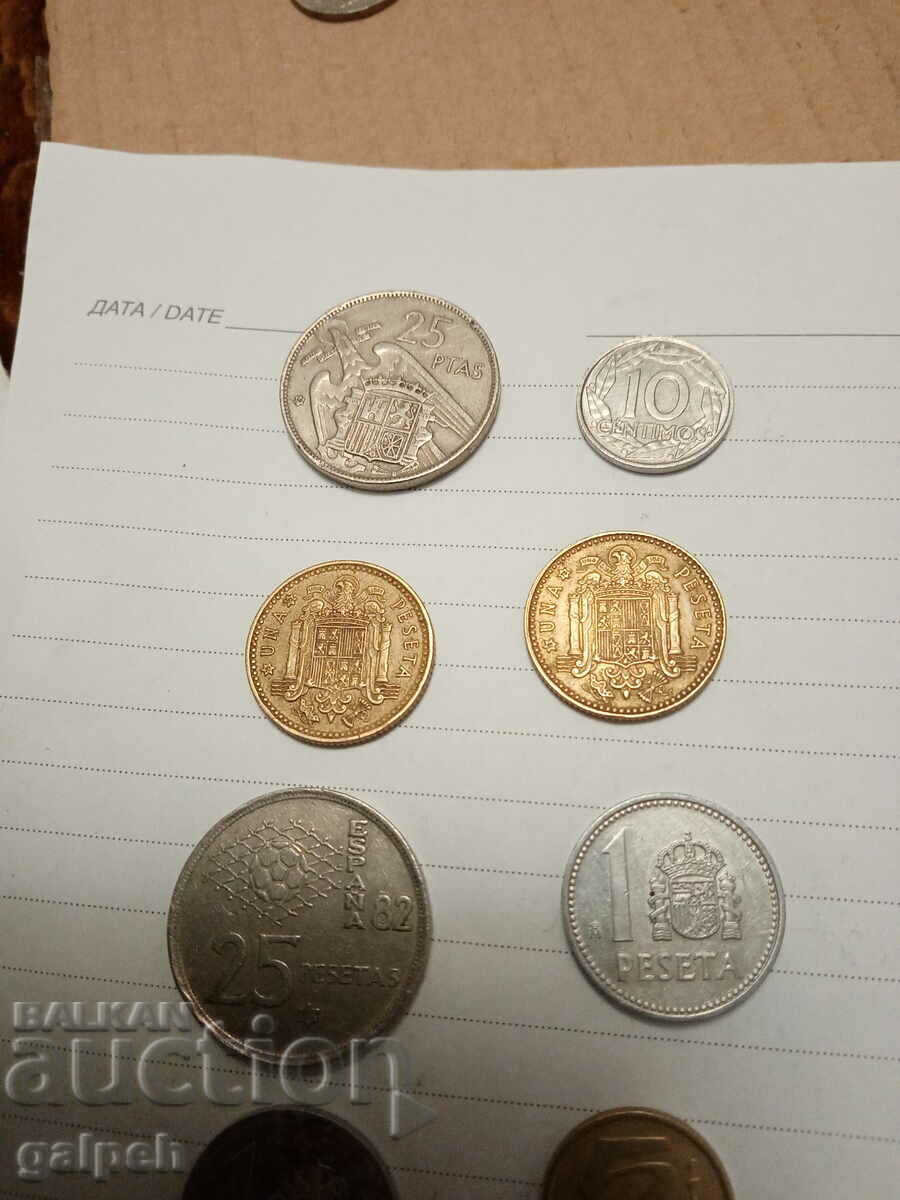 LOT OF COINS - SPAIN - 10 PCS. - BGN 2 - 5
