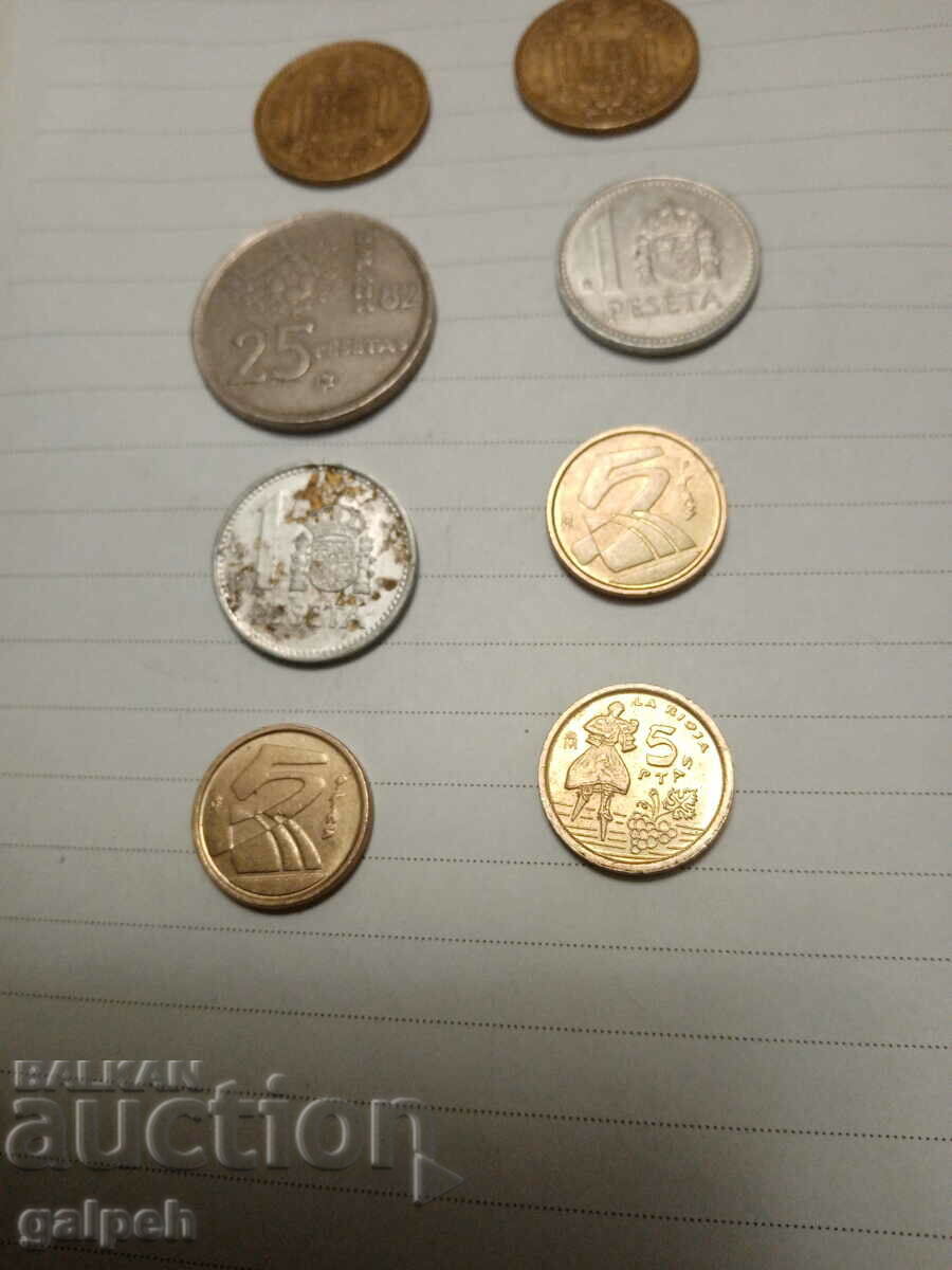 LOT OF COINS - SPAIN - 10 PCS. - BGN 2 - 6