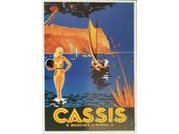 Franța Carte poștală publicitară a lui Cassis din anii 1930.