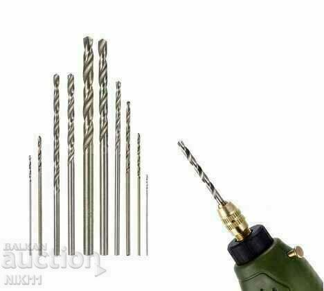 10 pcs. Mini drills 0.5 - 3 mm. small dremel drill bits