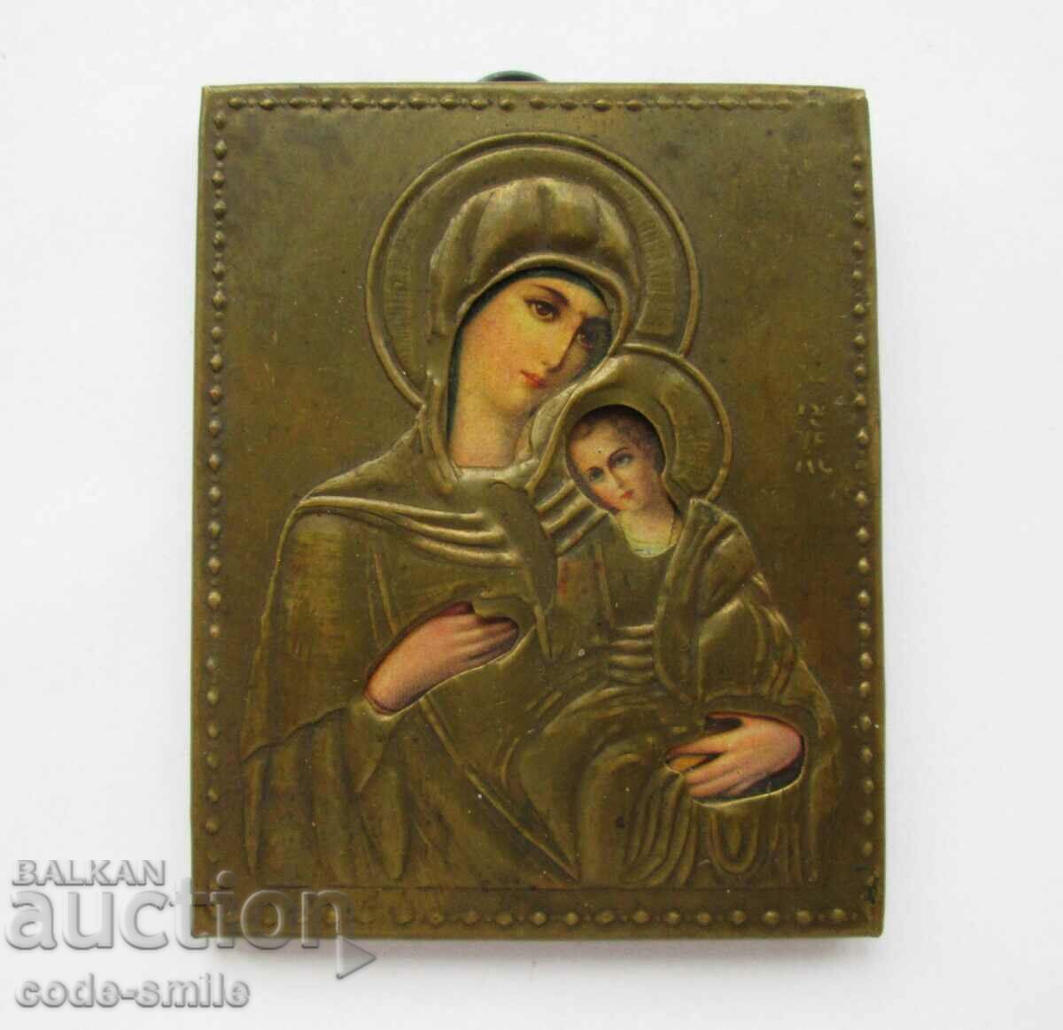 Old icon icon lithograph St. Virgin and Child