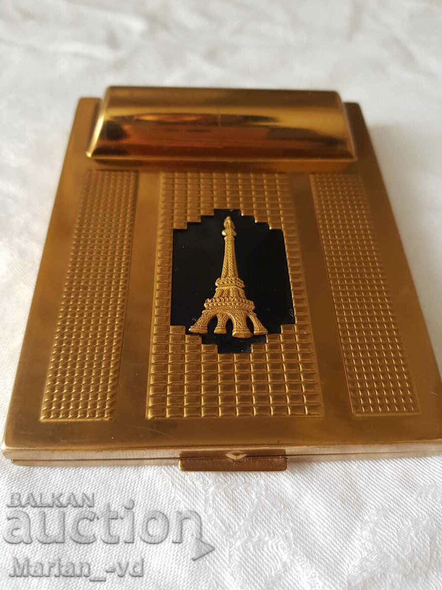 Auction Old French bronze powder case Auction Old French bronze powder case