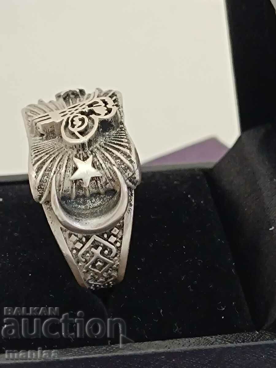 A beautiful Ottoman silver ring with Tugra - 6 A beautiful Ottoman silver ring with Tugra - 6
