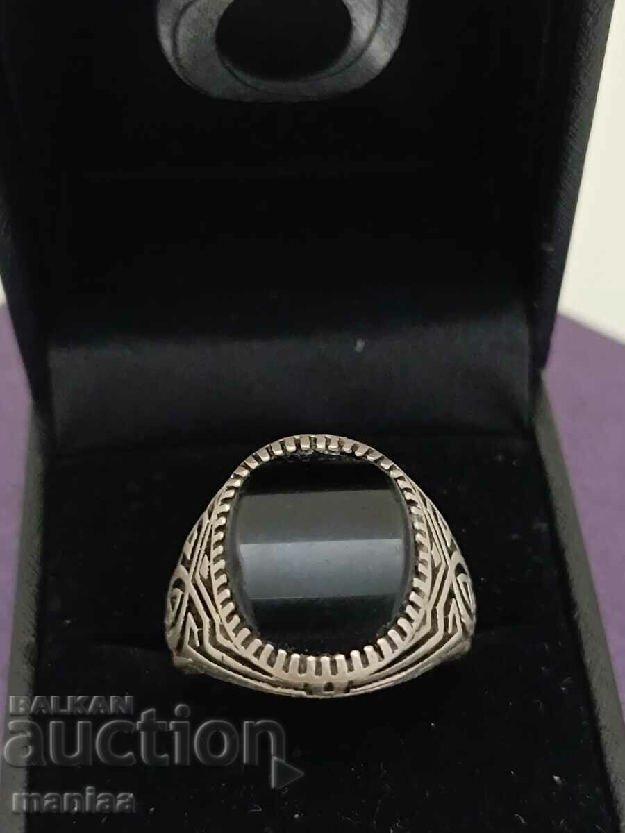 Beautiful silver ring marked Black Agate #63B with price 99.00 BGN | € 50.62 Beautiful silver ring marked Black Agate #63B with price 99.00 BGN | € 50.62