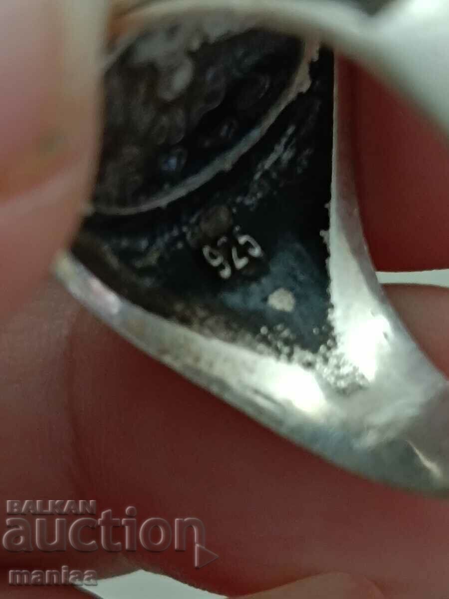 Beautiful silver ring marked Black Agate #63B - 5 Beautiful silver ring marked Black Agate #63B - 5