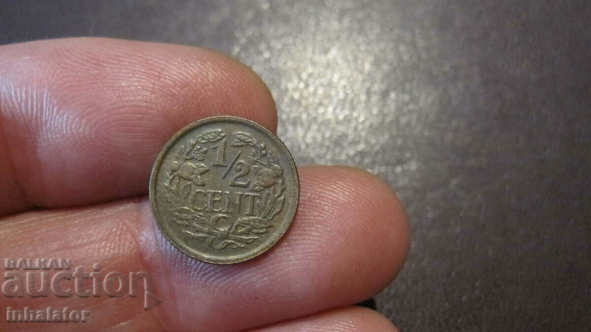 1940 год 1/2 цент Холандия - 14 мм