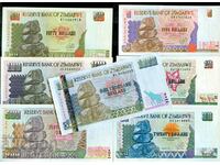 ZIMBABWE ZIMBABWE SET 5 10 20 50 100 500 1000 issue NEW UNC