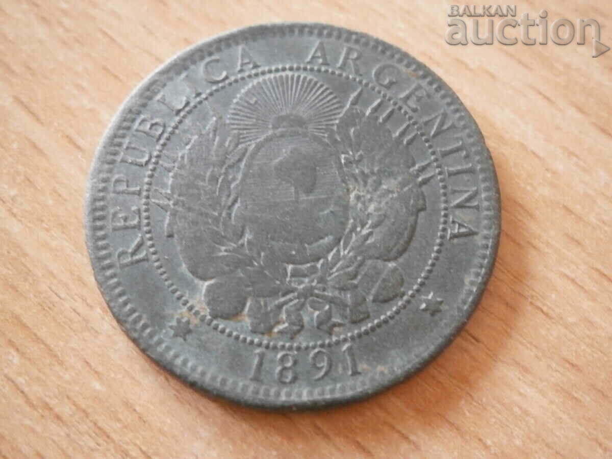 dos centavo 1891 10 centavo Argentina - 5