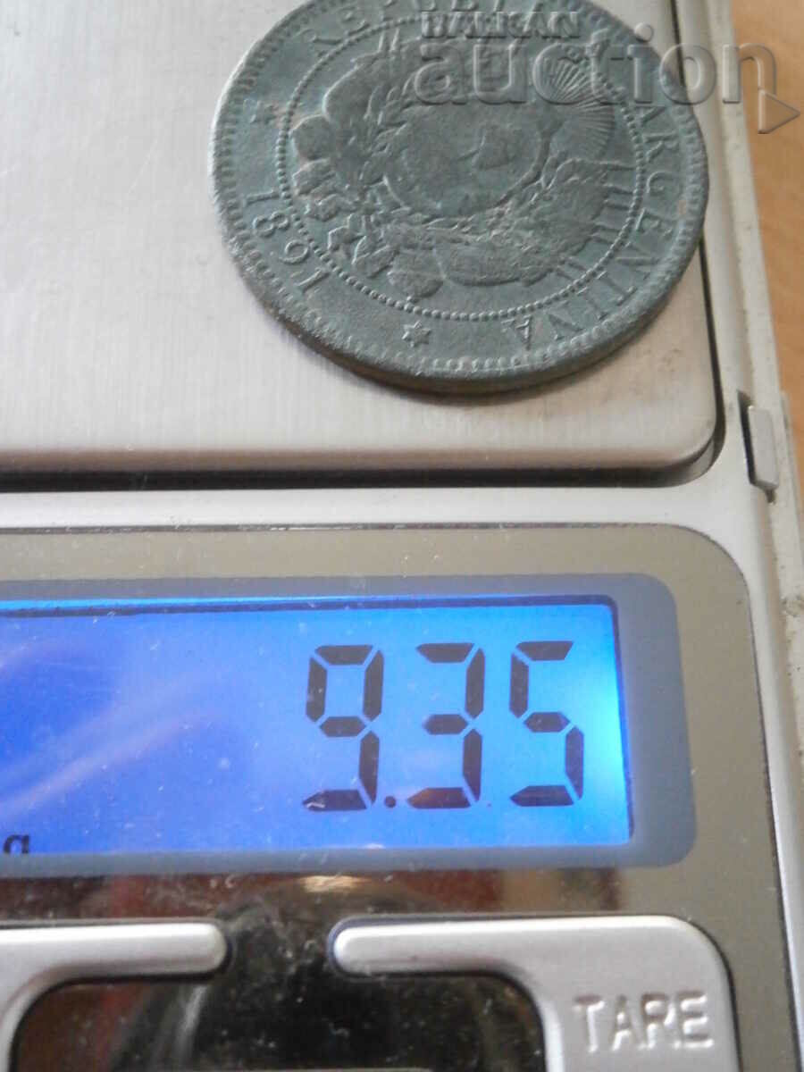 dos centavo 1891 10 centavo Argentina - 6