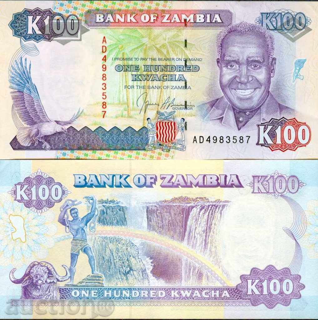 ZAMBIA ZAMBIA 100 Kwachi emisiune - numărul 198* NOU UNC