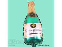 Sticlă de șampanie cu balon din folie mare 100 cm pentru decor