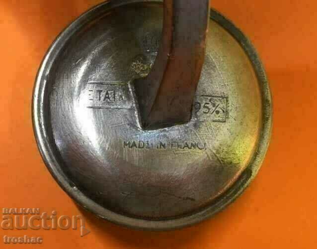 Auction Antique French Candlestick with Royal Crown Stamps / Etain 95% Auction Antique French Candlestick with Royal Crown Stamps / Etain 95%