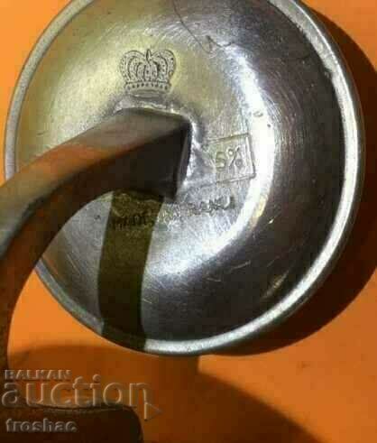 Antique French Candlestick with Royal Crown Stamps / Etain 95% - 5 Antique French Candlestick with Royal Crown Stamps / Etain 95% - 5