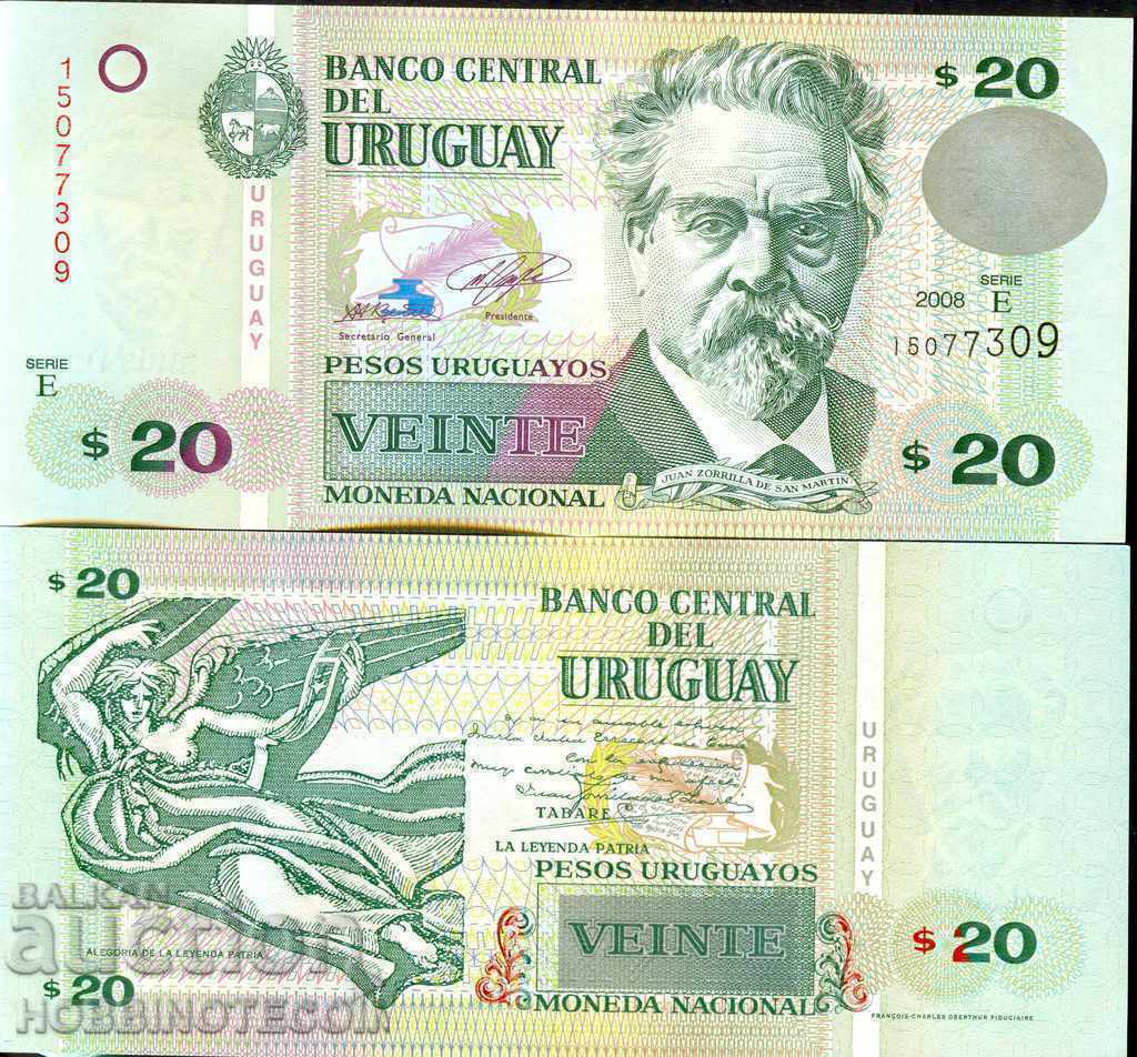 URUGUAY URUGUAY 20 Peso issue - issue 2008 NEW UNC